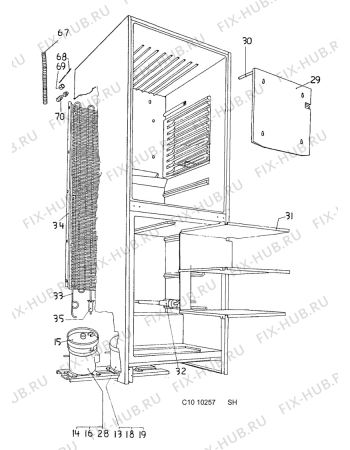 Взрыв-схема холодильника Zanussi ZFC304NK - Схема узла C10 Cold, users manual